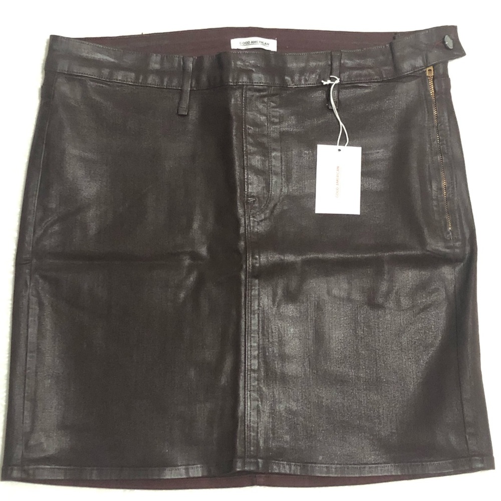 Good American Coated Denim Mini Skirt - Picture 6 of 8